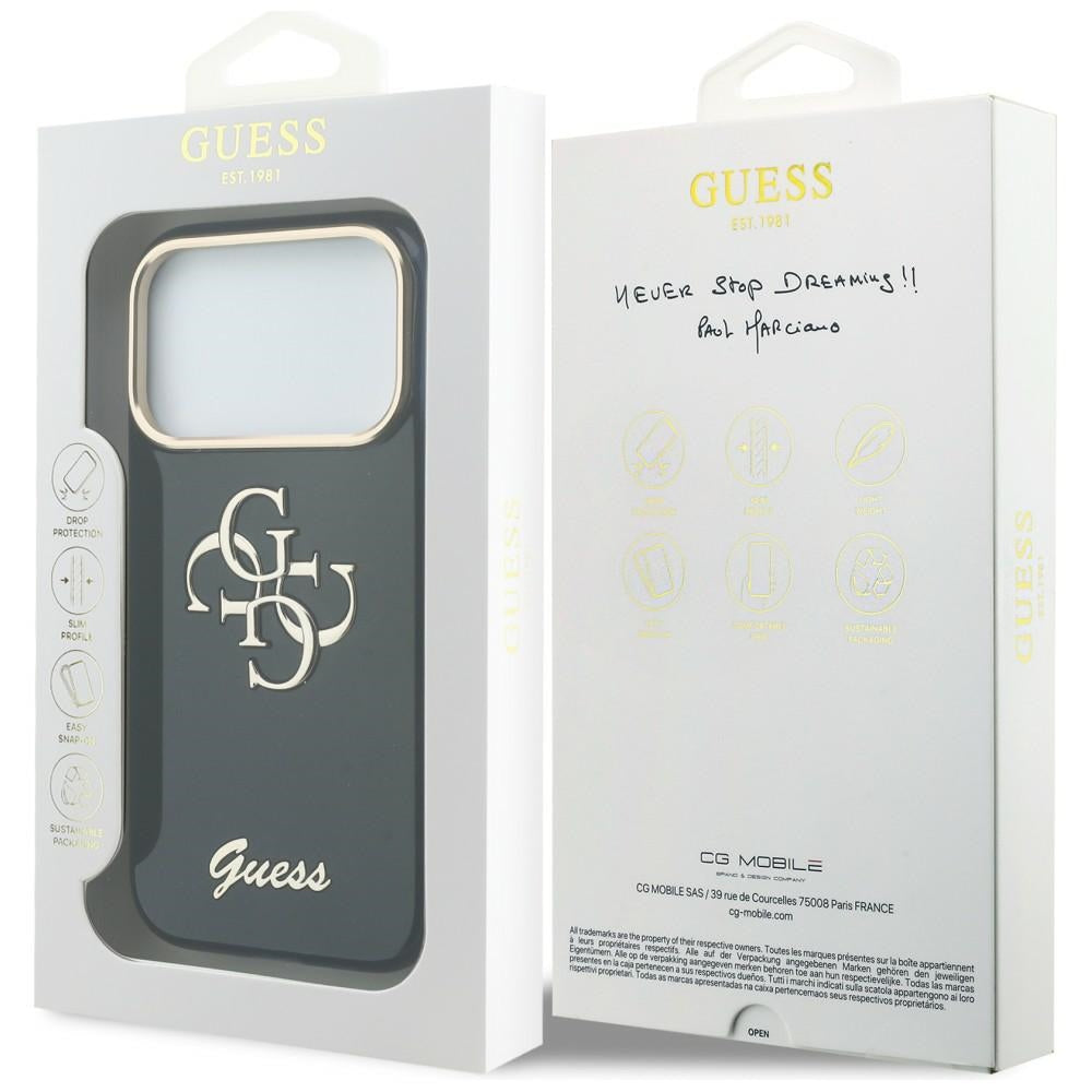 Guess GUHCP17X5HC4MLSB IML 4G Script Metal for iPhone 17 Pro Max Blue
