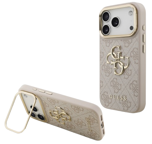 GUESS GUHCP17LPCS4GP4P HardCase 4G PU W/ Big 4G Classic Logo & Stand Camera Pink iPhone 17 Pro