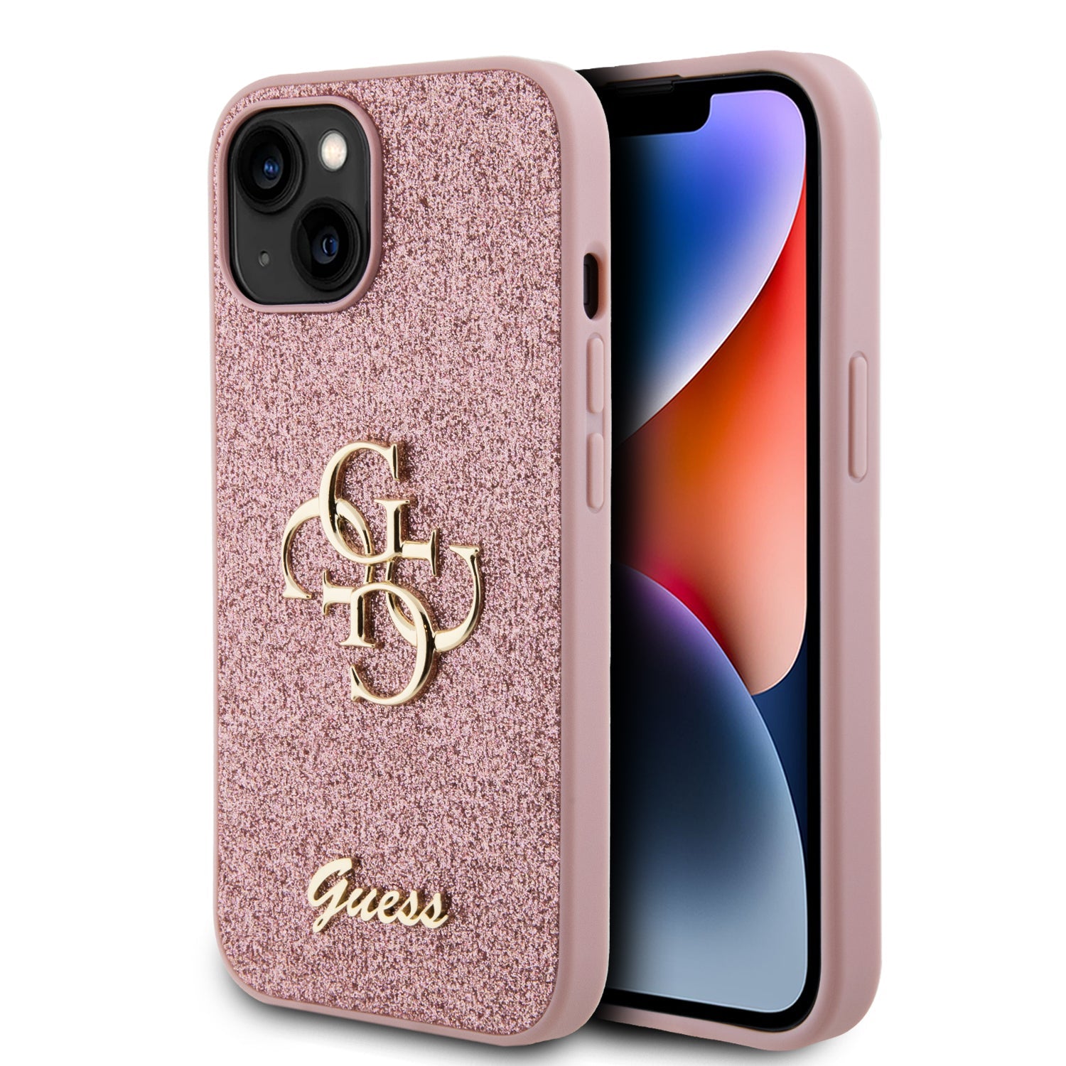 GUESS HC FIXED GLITTER BIG 4G PINK iPhone 15 PRO MAX