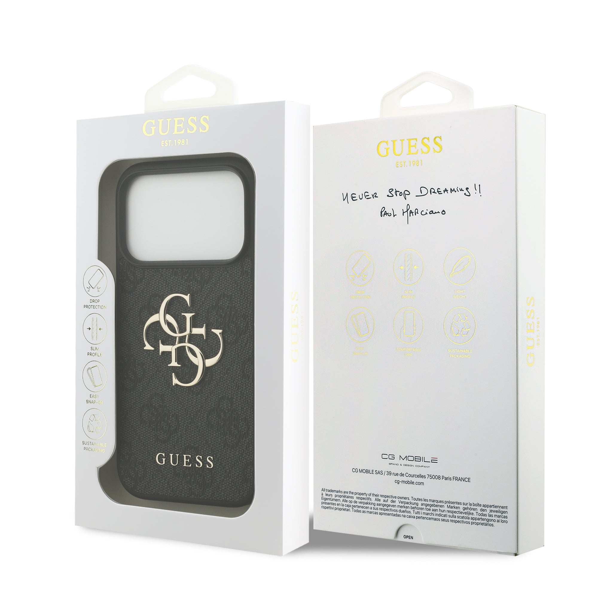 GUESS GUHCP17L4GMGGR HardCase 4G PU Big Logo Black iPhone 17 Pro