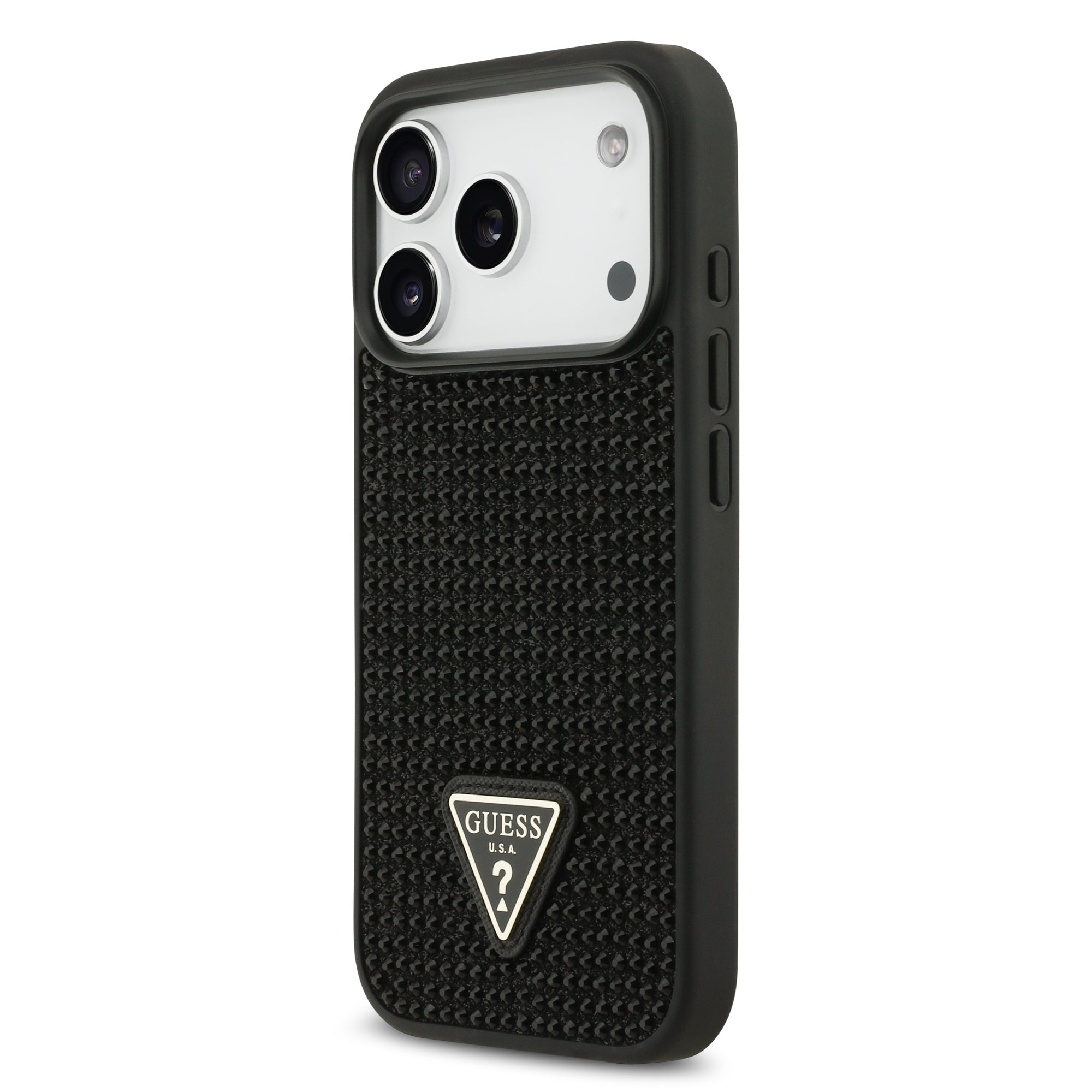 GUESS GUHCP17LHDGTPK HardCase Rhinestone Triangle Logo Black iPhone 17 Pro