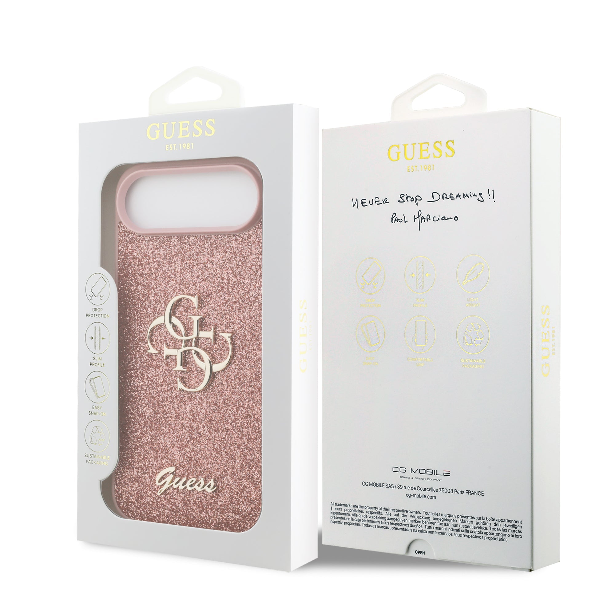 GUESS GUHCP17MHG4SGP HardCase Fixed Glitter Big 4G  Pink iPhone 17 Air