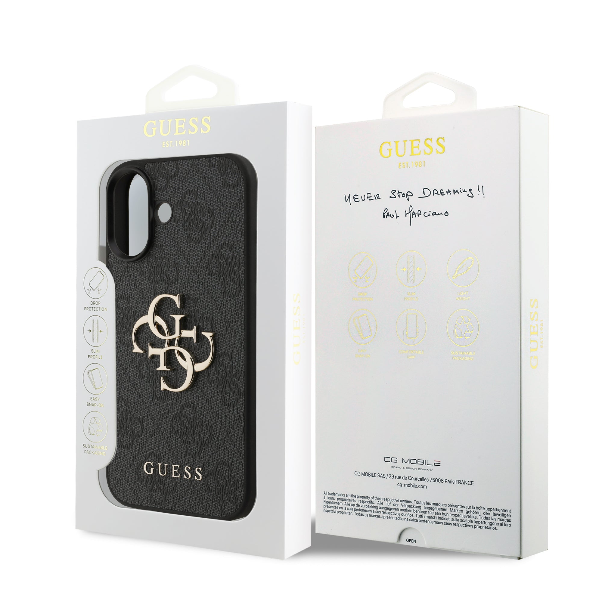 GUESS GUHCP17S4GMGGR HardCase 4G PU Big Logo Black iPhone 17