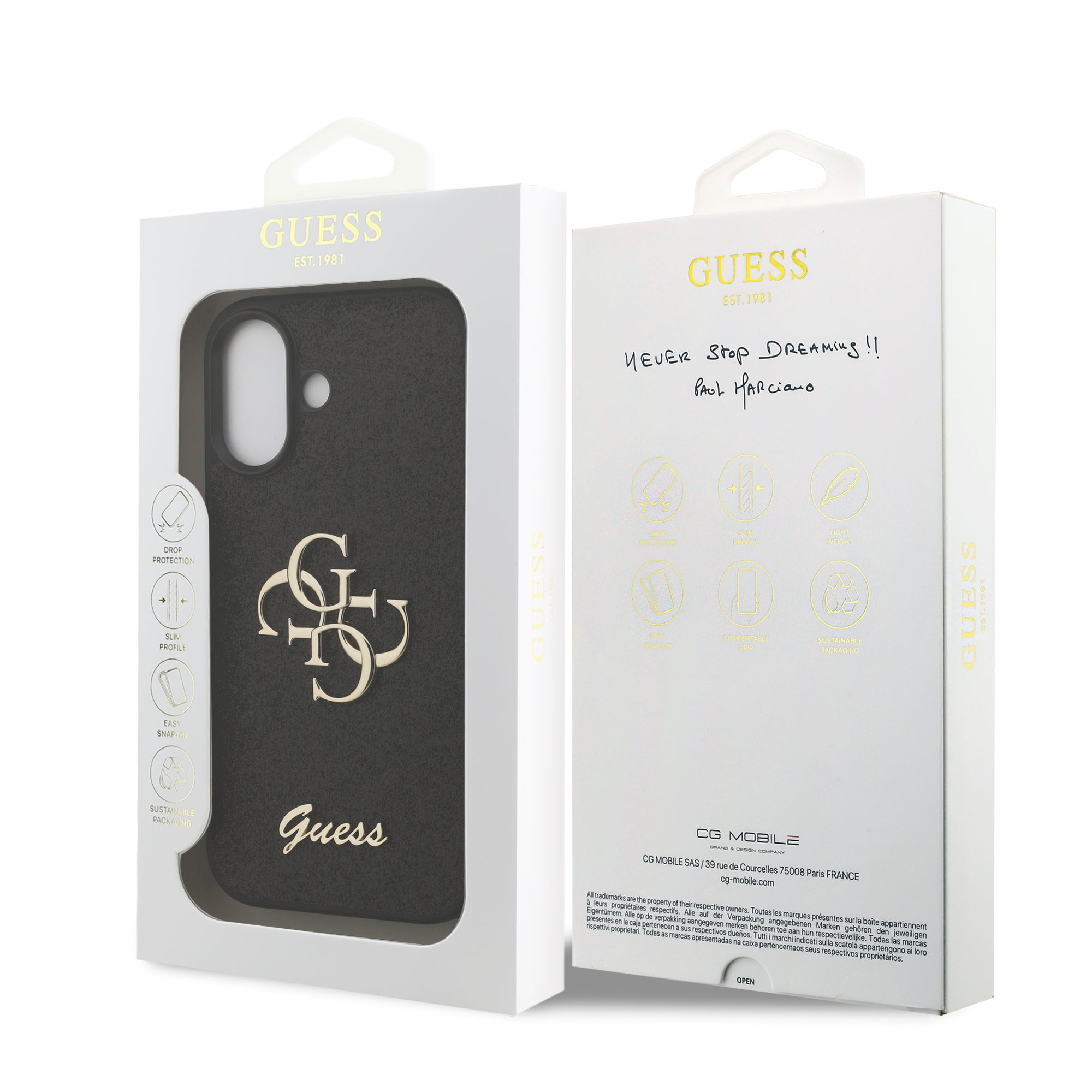 GUESS GUHCP17SHG4SGK HardCase Fixed Glitter Big 4G  Black iPhone 17