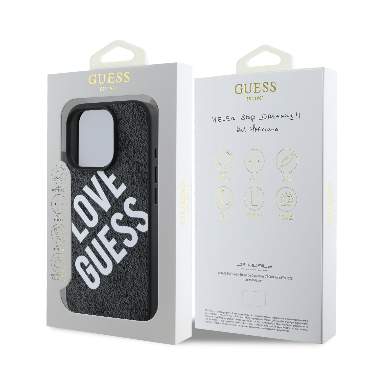 Guess GUHMP16XP4PLGWK iPhone 16 Pro Max Hard case Black Big Love Guess Logo MagSafe