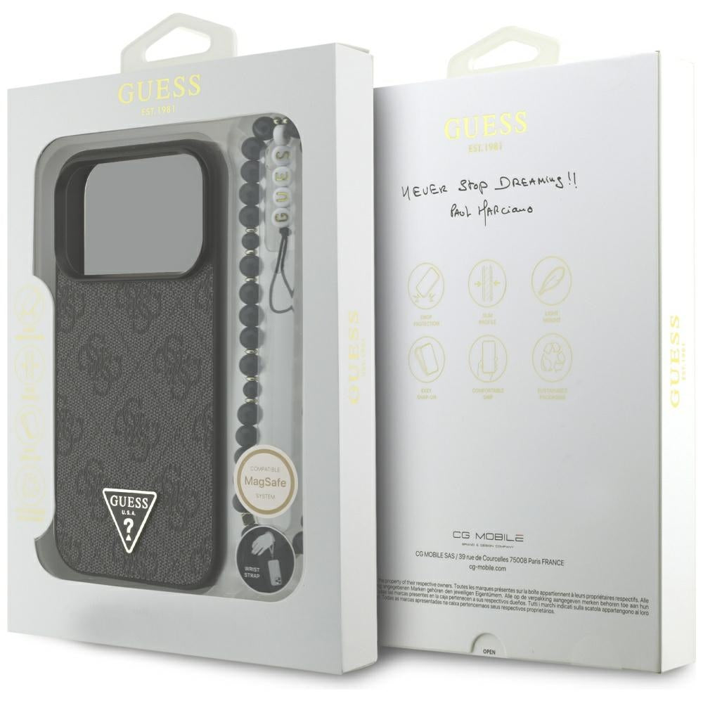 Guess GUHMP17LP4TSDPPSK 4G Strap Triangle Logo MagSafe for iPhone 17 Pro black