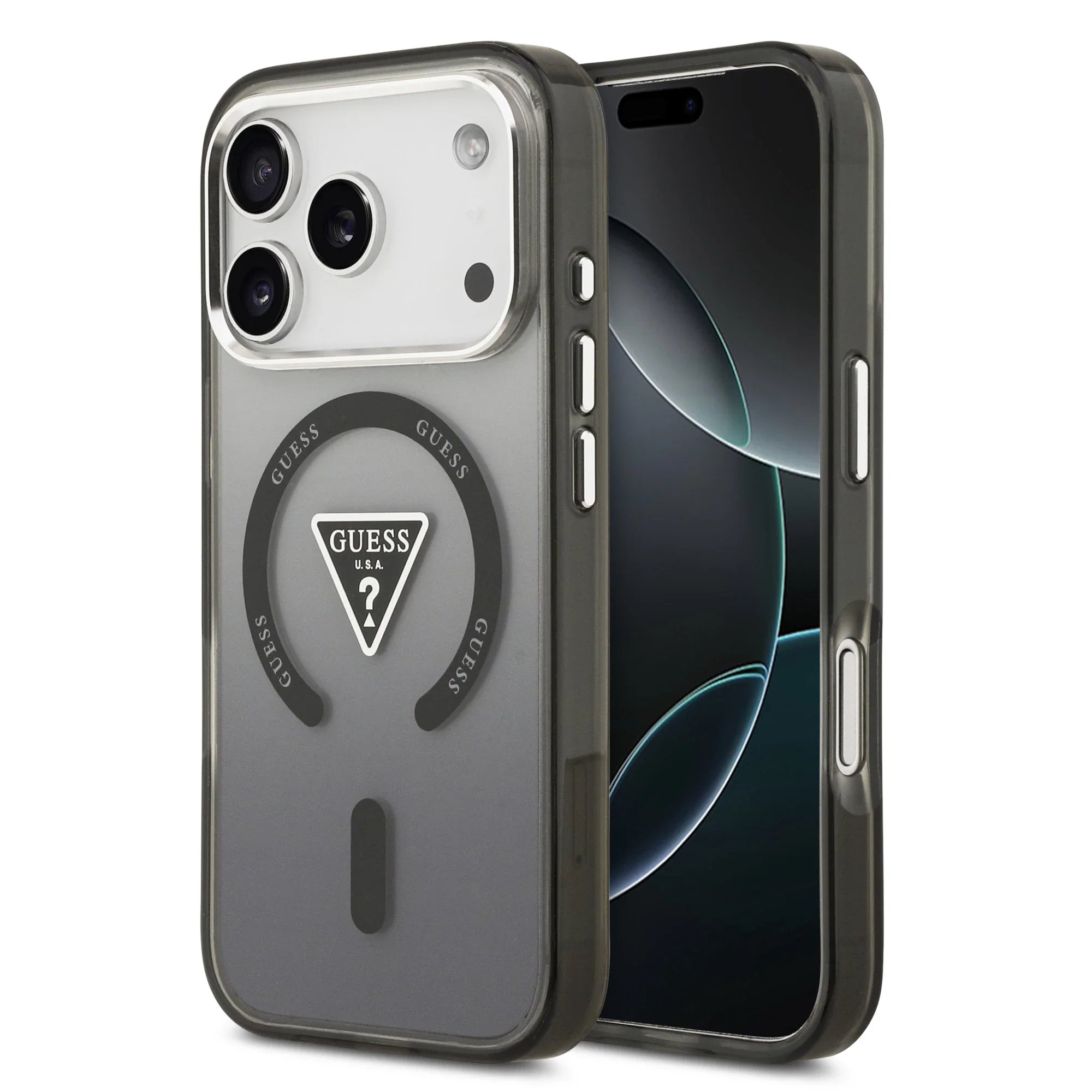 GUESS GUHMP17LHGTMLCGK Hardcase MagSafe Black IML Gradient Triangle Logo MagSafe for iPhone 17 Pro