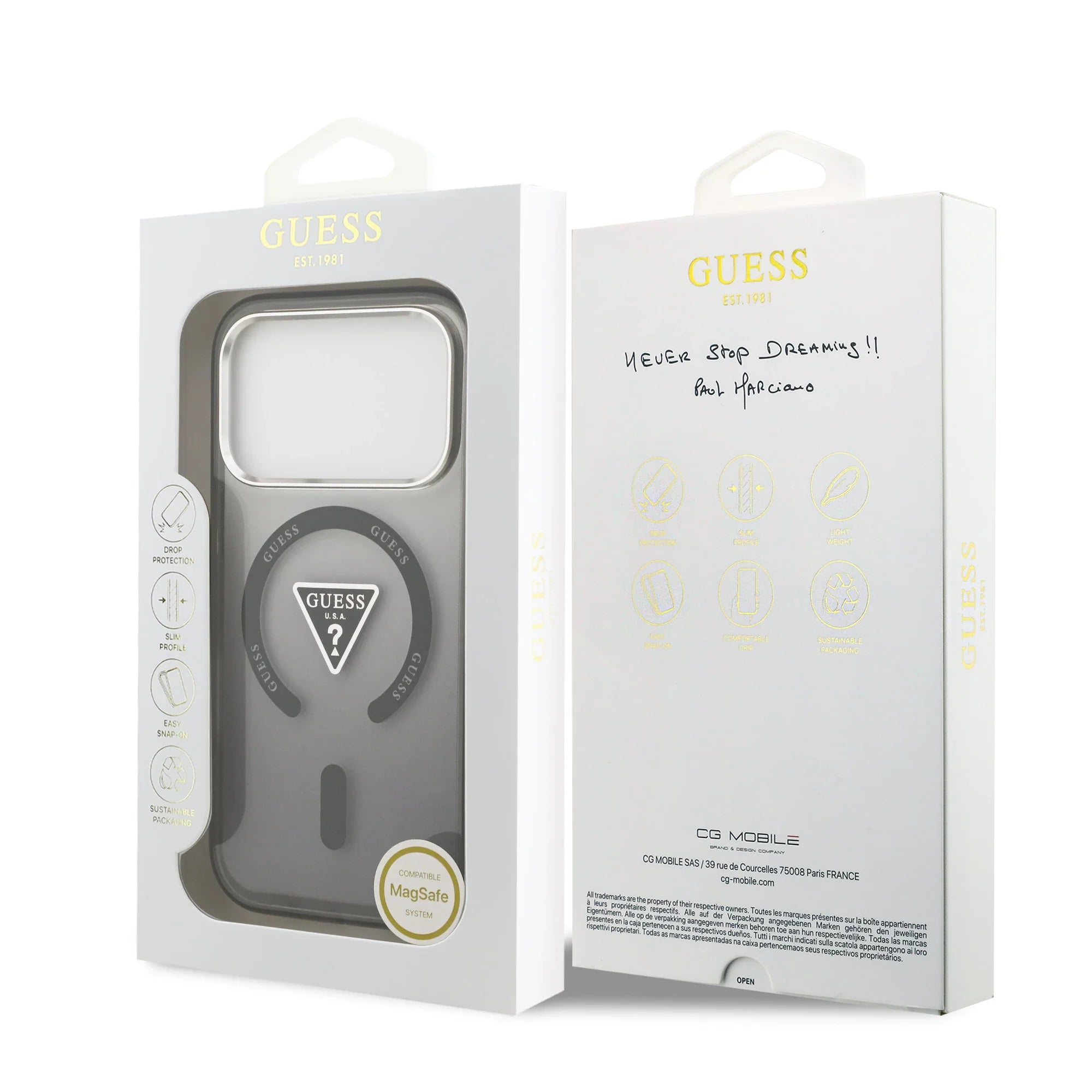 GUESS GUHMP17LHGTMLCGK Hardcase MagSafe Black IML Gradient Triangle Logo MagSafe for iPhone 17 Pro