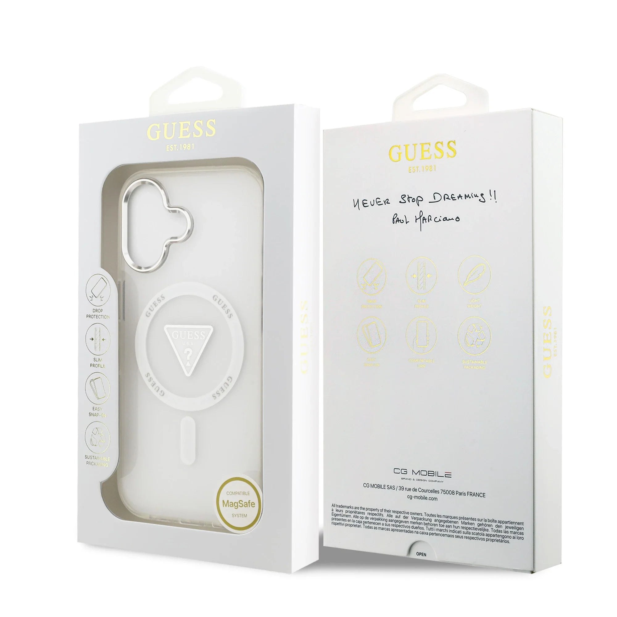 GUESS GUHMP17SHGTMLCGT Hardcase MagSafe Transparent IML Gradient Triangle Logo MagSafe for iPhone 17