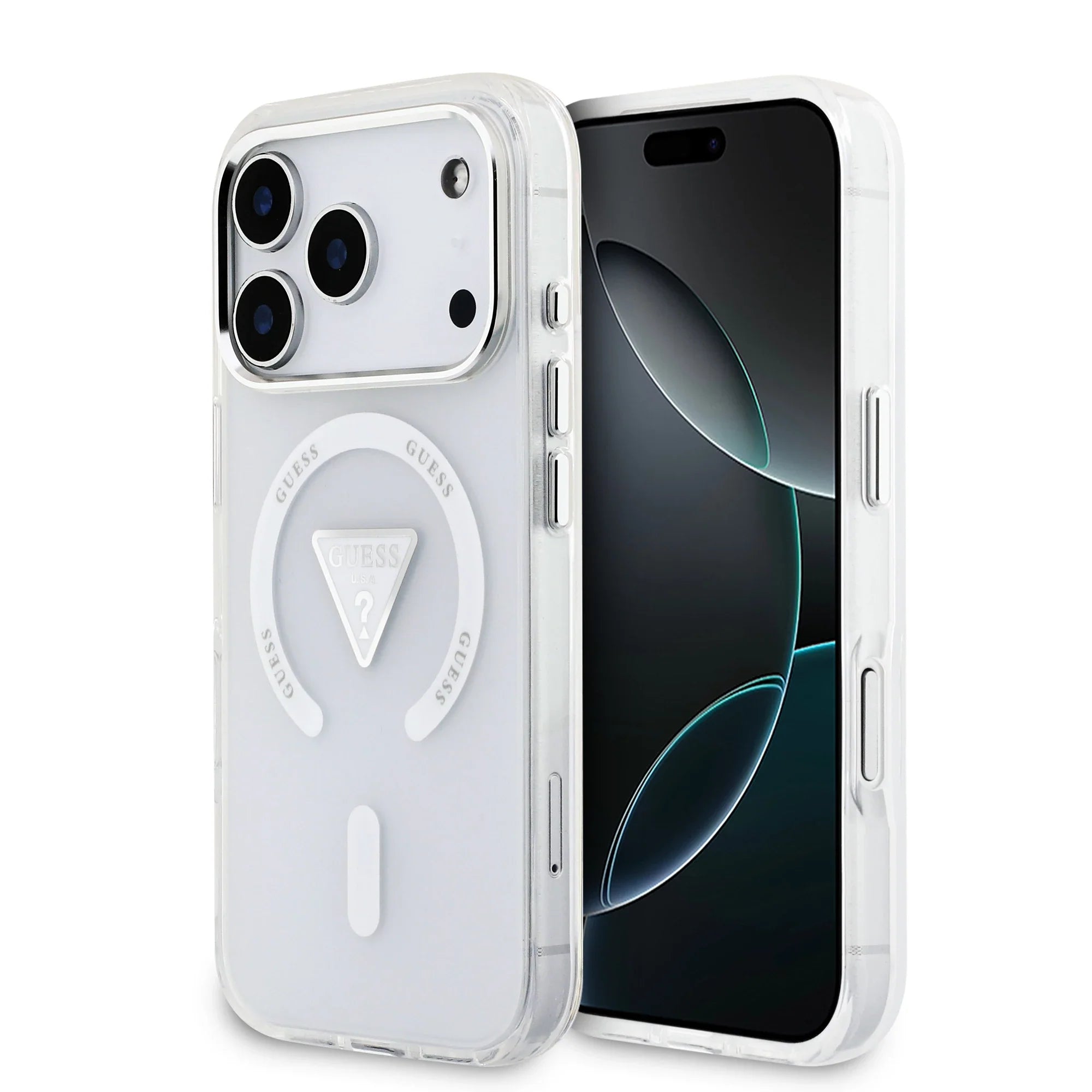GUESS GUHMP17LHGTMLCGT Hardcase MagSafe Transparent IML Gradient Triangle Logo MagSafe for iPhone 17 Pro