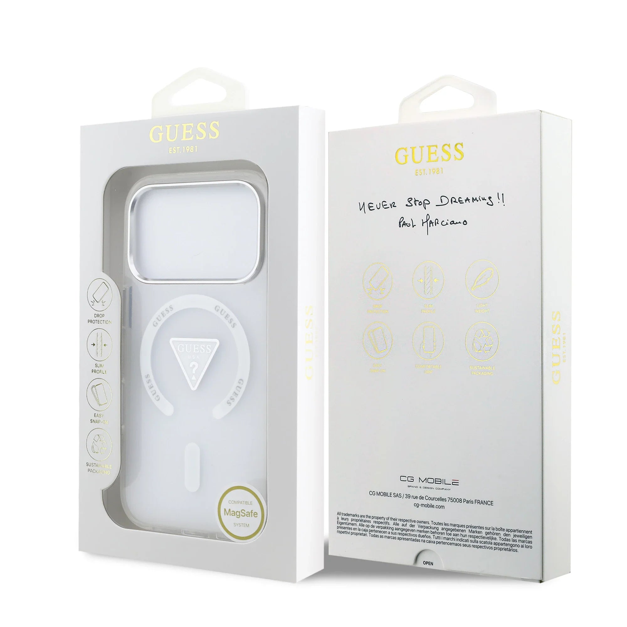 GUESS GUHMP17XHGTMLCGT Hardcase MagSafe Transparent IML Gradient Triangle Logo MagSafe for iPhone 17 Pro Max