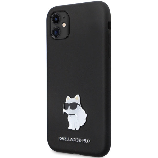 Karl Lagerfeld KLHCN61SMHCNPK iPhone 11 / Xr black hardcase Silicone C Metal Pin