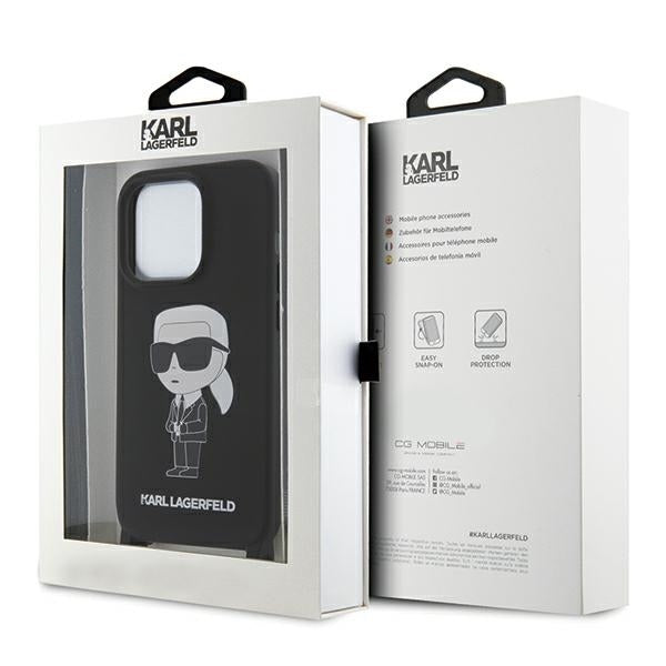 Karl Lagerfeld KLHCP15XSCBSKNK iPhone 15 Pro Max hardcase czarny/black Crossbody Silicone Ikonik