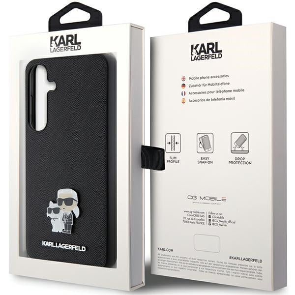 Karl Lagerfeld KLHCS24MPSAKCMPK S24+ S926 hardcase black Saffiano Karl & Choupette Metal Pin