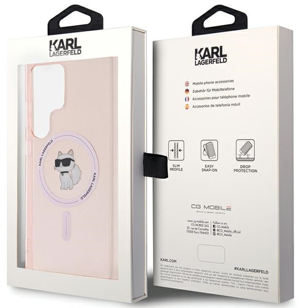 Karl Lagerfeld KLHMS24LHFCCNOP S24 Ultra S928 pink hardcase IML Choupette MagSafe