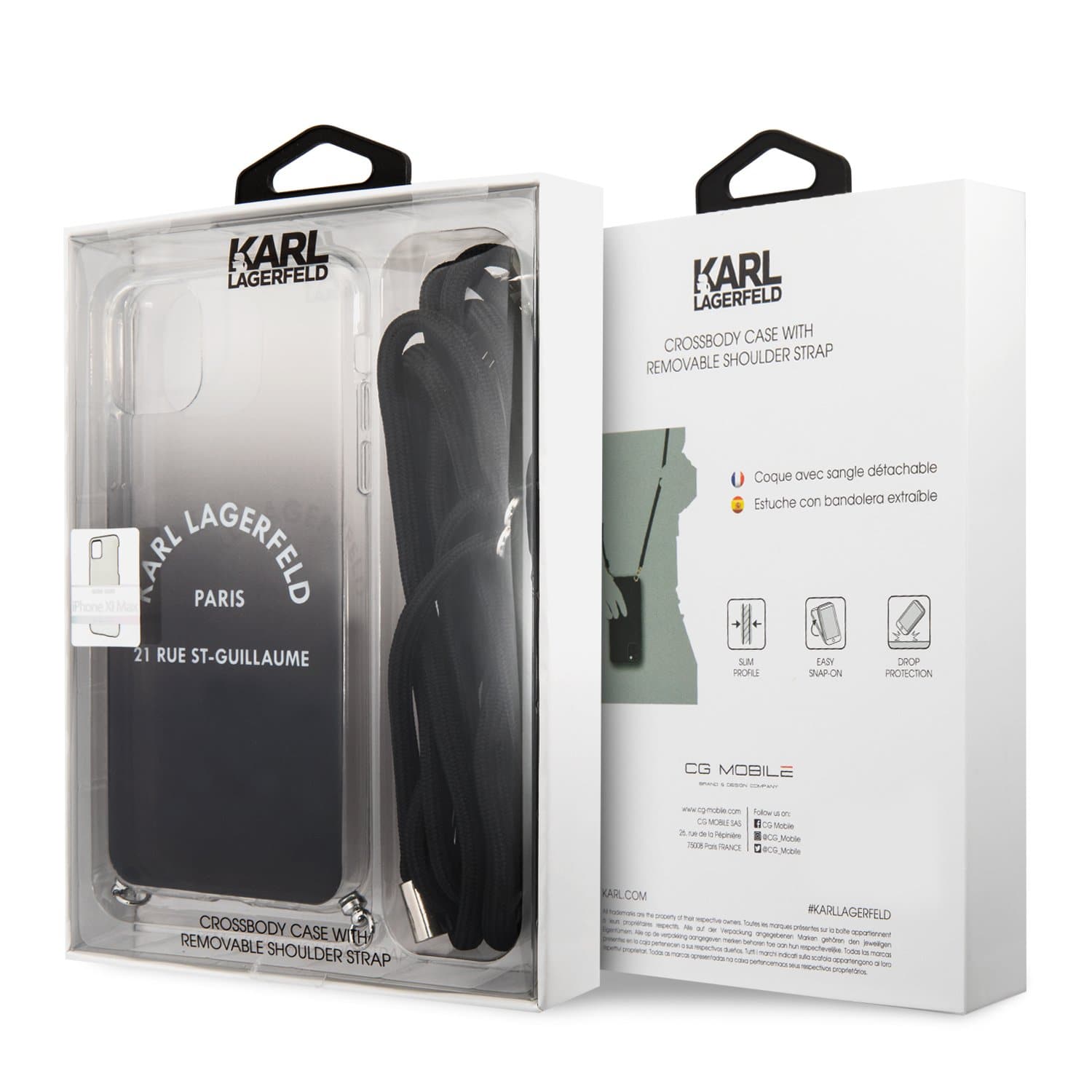 Karl Lagerfeld KLHCN65WOGRBK iPhone 11 Pro Max hardcase IKONIK GRADIENT WITH STRAP - KARL LAGERFELD