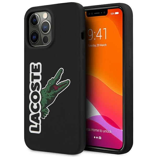 Lacoste LCHC13LSHK iPhone 13 Pro / 13 black hardcase Silicone Head Crocodile