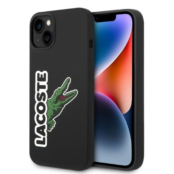 Lacoste LCHCP14MSHK iPhone 14 plus zwarte hardcase siliconen kopkrokodil