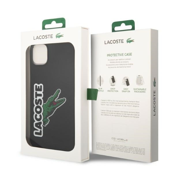 Lacoste LCHCP14MSHK iPhone 14 plus zwarte hardcase siliconen kopkrokodil