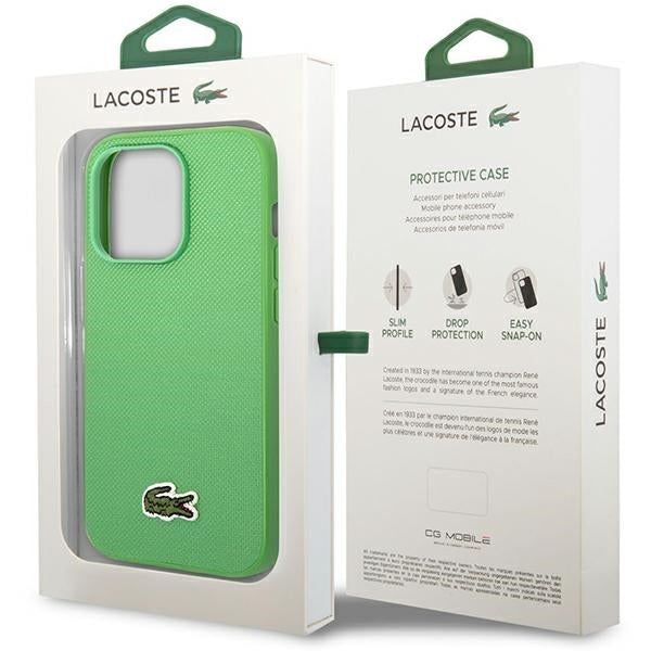 Lacoste LCHMP14LPVCN iPhone 14 Pro green hardcase Iconic Petit Pique MagSafe