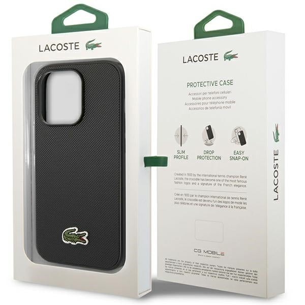 Lacoste LCHMP14XPVCK iPhone 14 Pro Max black hardcase Iconic Petit Pique MagSafe