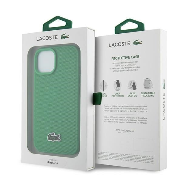 Lacoste LCHMP15SPVCN iPhone 15 / 14 / 13 green hardcase Iconic Petit Pique MagSafe