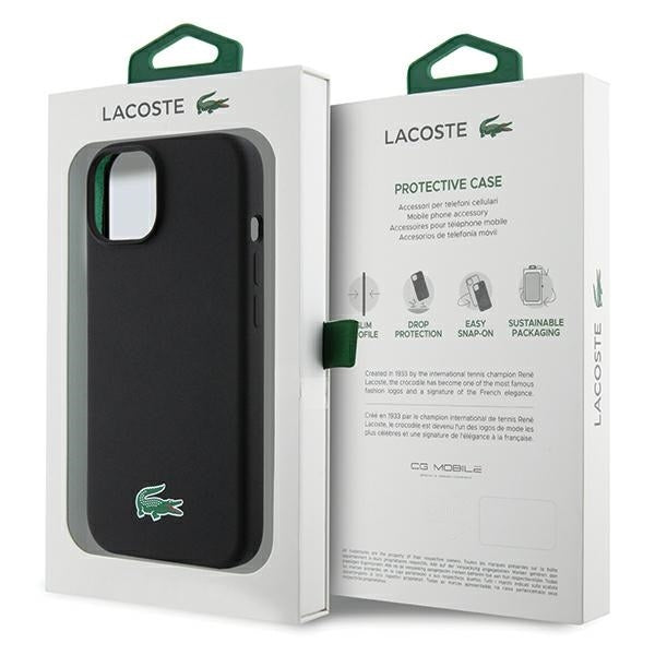 Lacoste LCHMP15SSLOK iPhone 15 / 14 / 13 black hardcase Silicone MagSafe