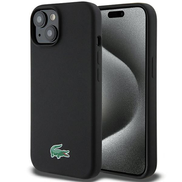 Lacoste LCHMP15SSLOK iPhone 15 Plus black hardcase Silicone MagSafe