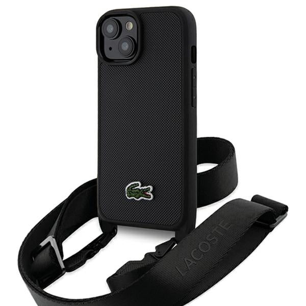 Lacoste LCHCP15SSPVCK iPhone 15 / 14/ 13 Black hardcase Iconic Petit Pique Crossbody