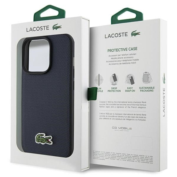 Lacoste LCHMP15XPVCV iPhone 15 Pro Max Navy hardcase Iconic Petit Pique MagSafe