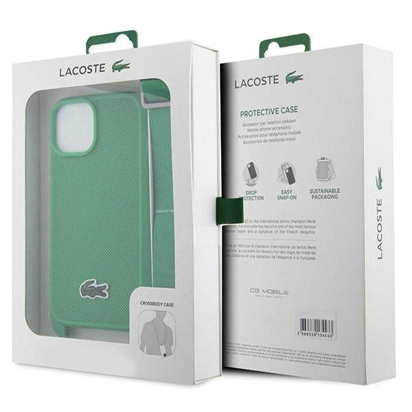 Lacoste LCHCP15SSPVCN iPhone 15 / 14 / 13 green hardcase Iconic Petit Pique Crossbody