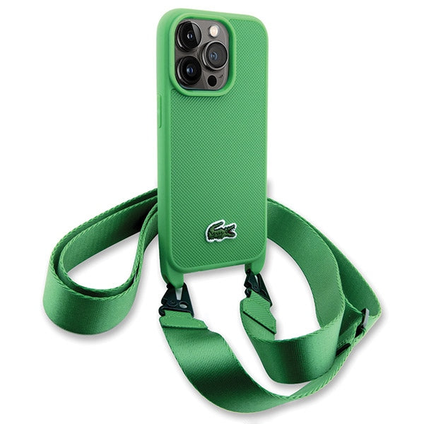 Lacoste iPhone 15 Pro Max Green hardcase Iconic Petit Pique Crossbody