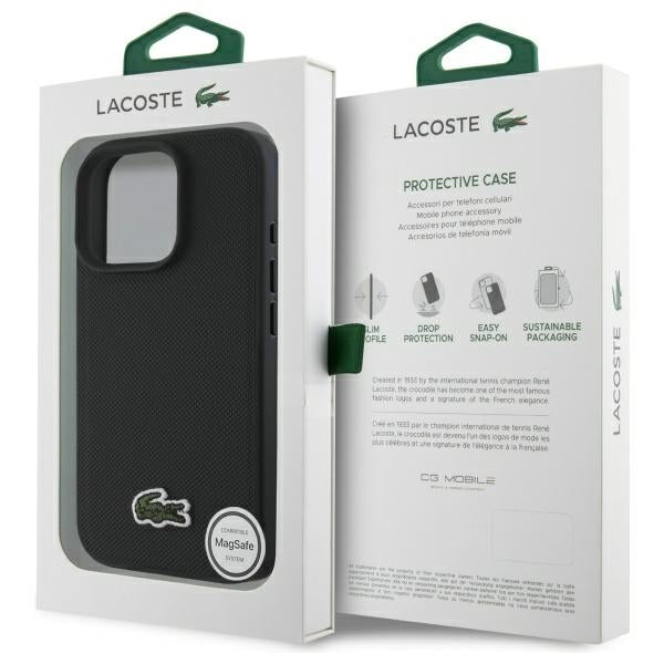 Lacoste LCHMP16XPVCK iPhone 16 Pro Max black hardcase Iconic Petit Pique MagSafe