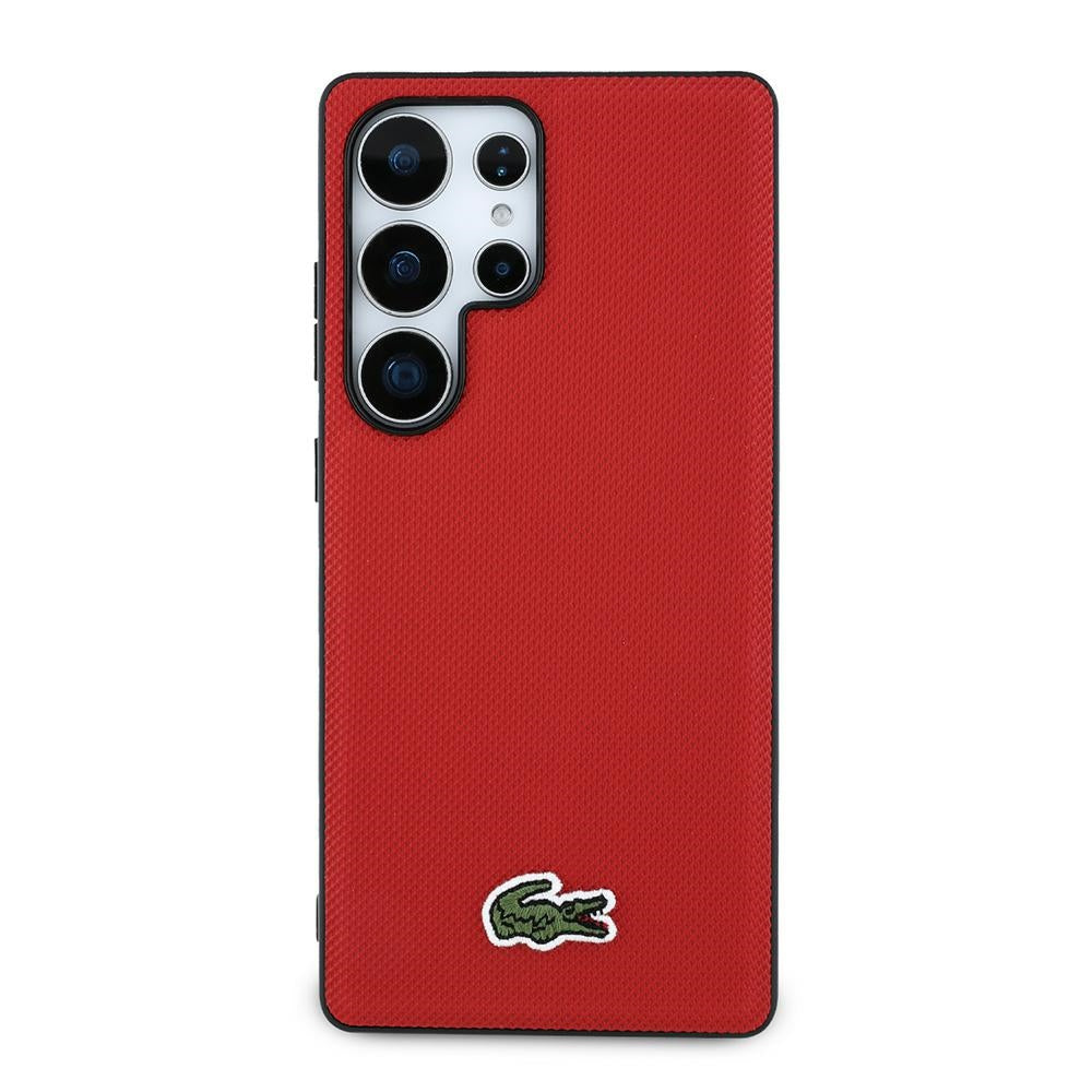 Lacoste Iconic Petit Pique Woven Logo MagSafe for Samsung Galaxy S25 Red