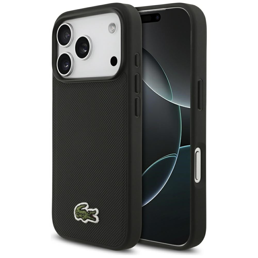Lacoste LCHMP17XPVCK iPhone 17 Pro Max black hardcase Iconic Petit Pique MagSafe
