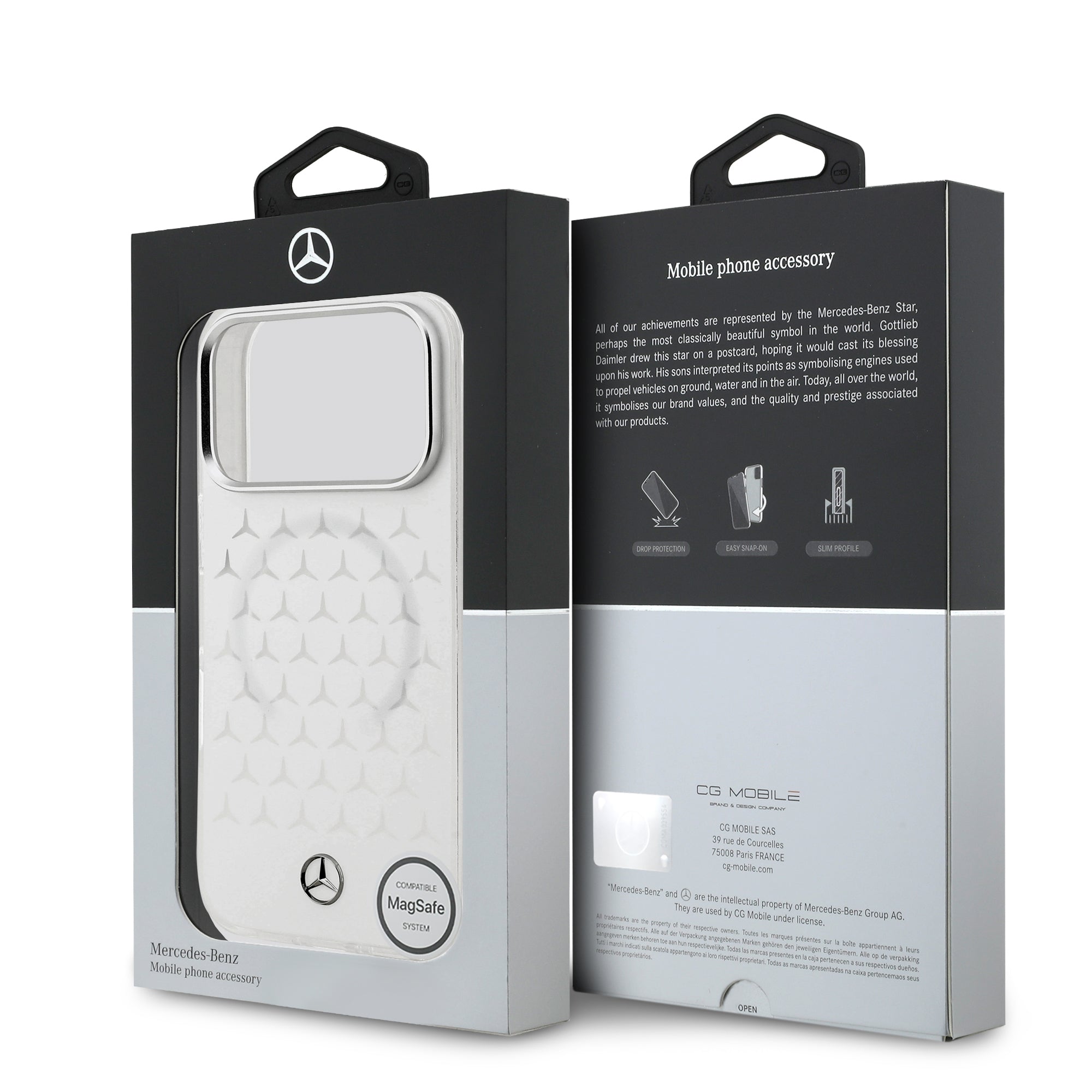 Mercedes MEHMP17L25HTPSTH HardCase MagSafe PC/TPU FROSTED W/ New Star Pattern White iPhone 17 Pro