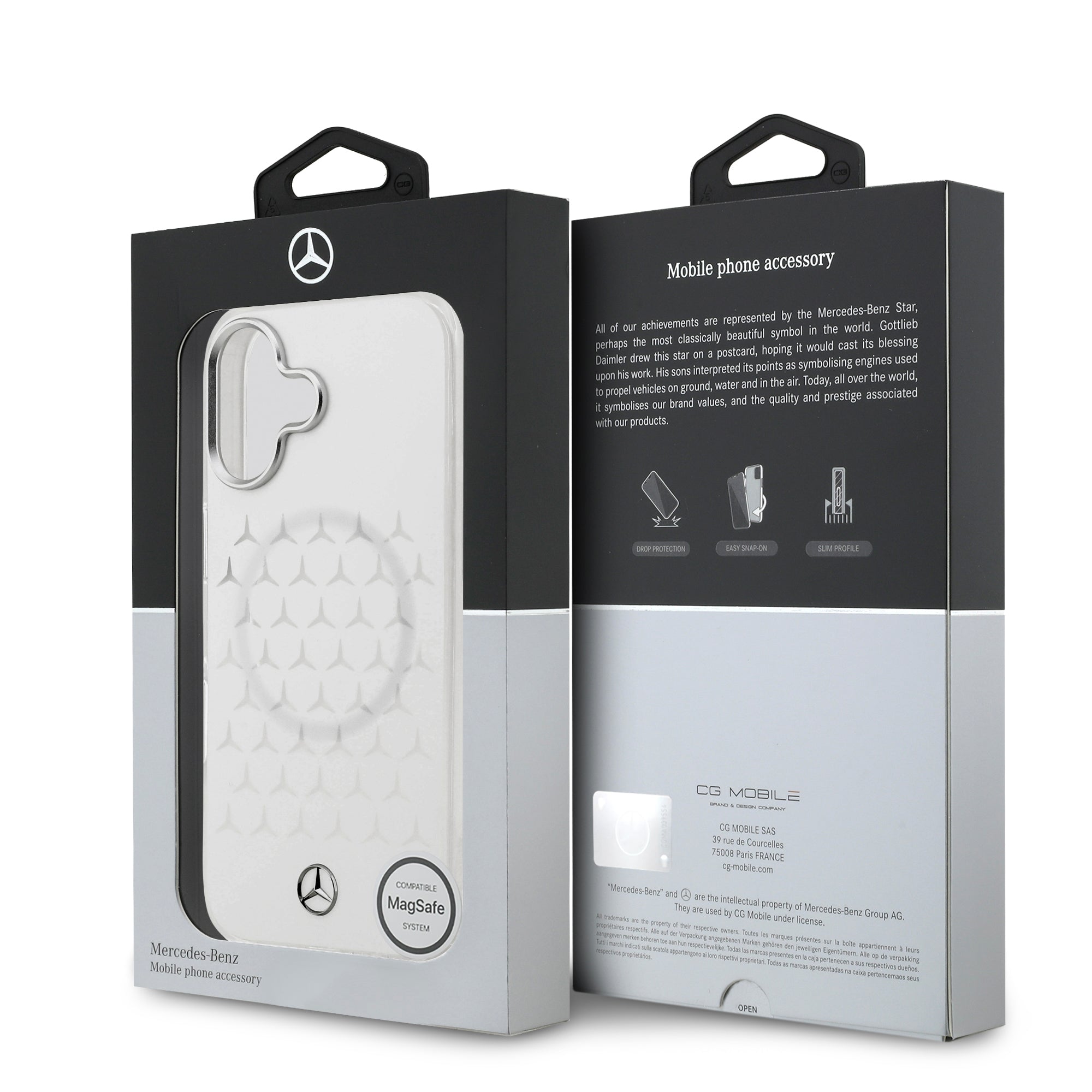 Mercedes MEHMP17S25HTPSTH HardCase MagSafe PC/TPU FROSTED W/ New Star Pattern White iPhone 17