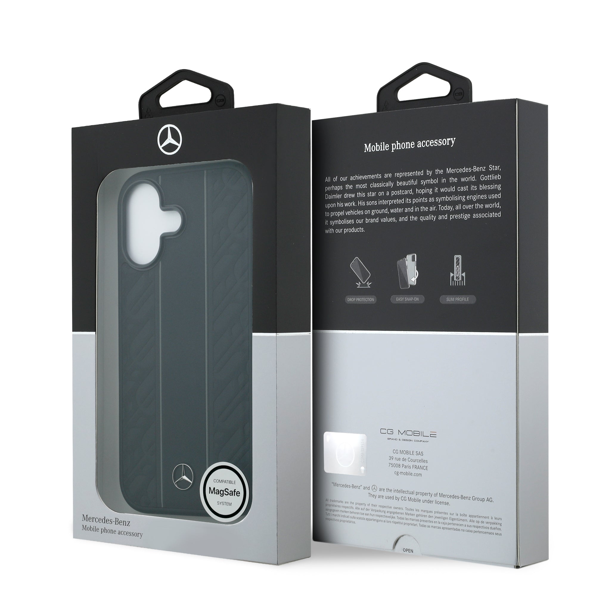 MB MEHMP17S25RLDLKH HardCase MagSafe LEATHER W/ LAUREL LEAVES AND StripeS Black IPHONE 17