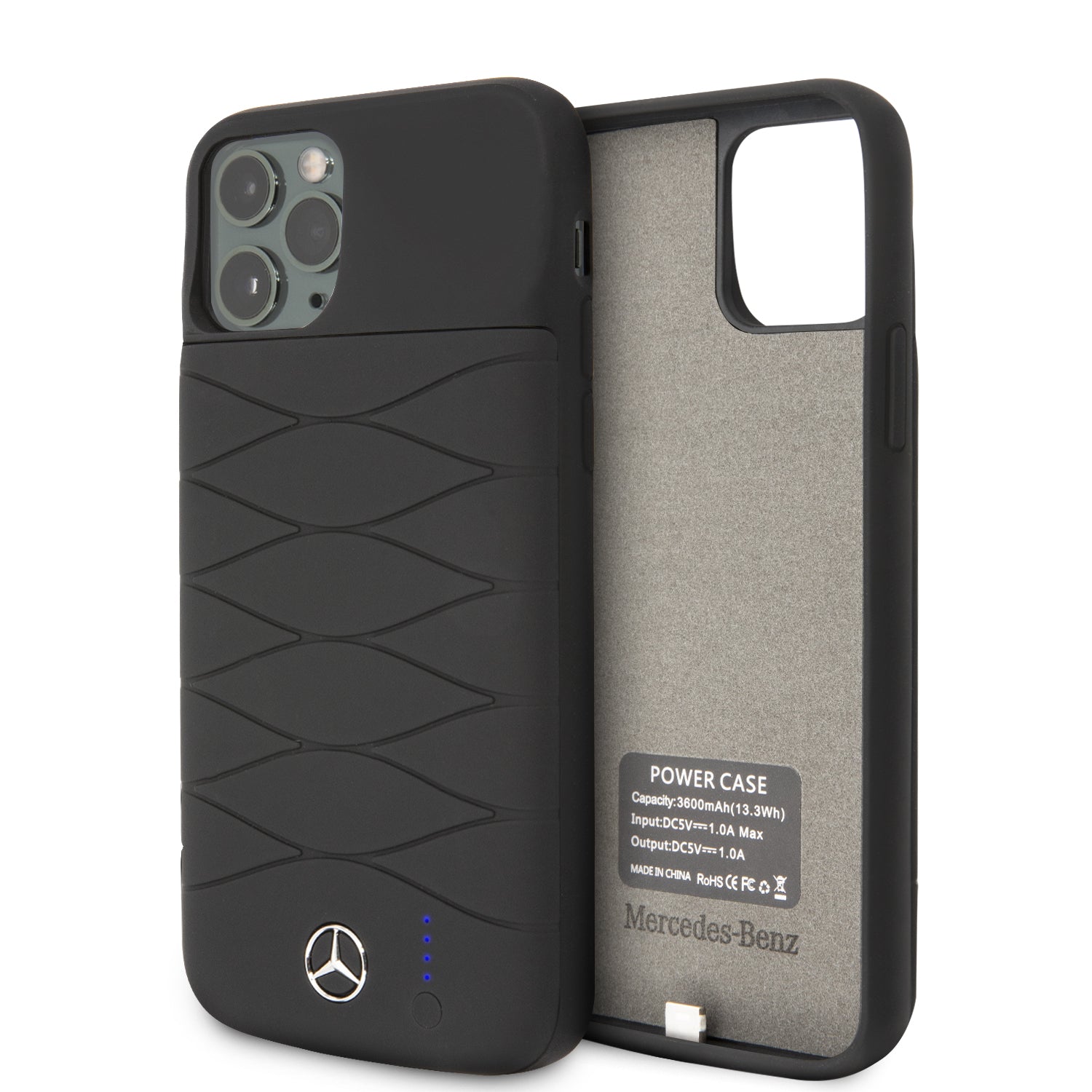 Mercedes MEPCFCN61HCLBK iPhone 11 Hard Case Black power full rubber finish with build in 4000 mAh Powerbank