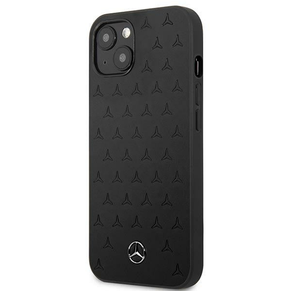 Case for Mercedes MEHCP13SPSQBK iPhone 13 mini black hardcase Leather Stars Pattern