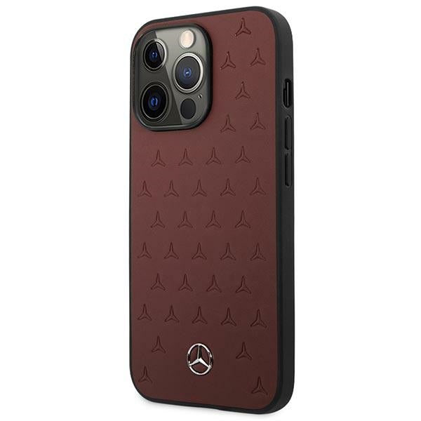 Mercedes MEHCP13LPSQRE iPhone 13 Pro red +A1 Leather Stars Pattern