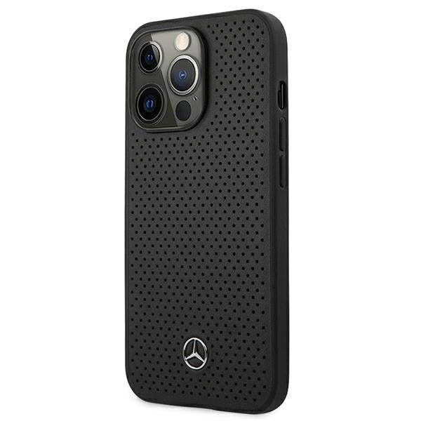 Mercedes MEHCP13XDELBK iPhone 13 Pro Max black hardcase Leather Perforated