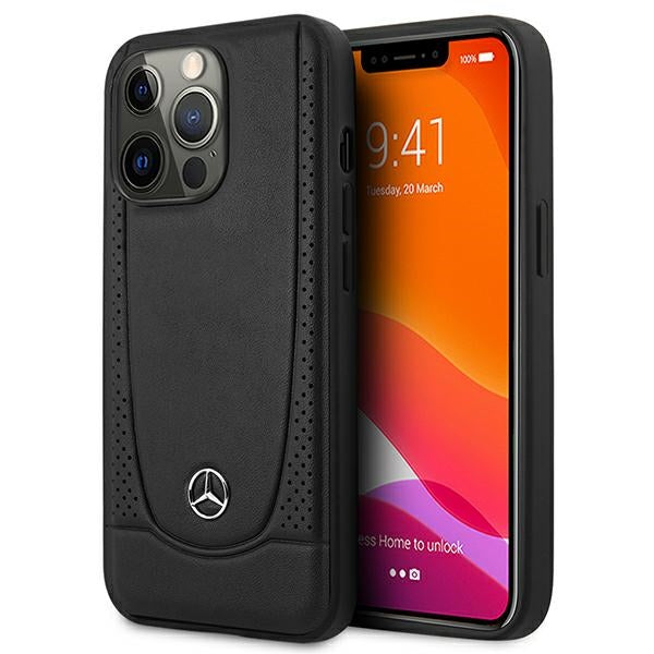 Mercedes MEHCP15LARMBK iPhone 15 Pro black hardcase Leather Urban