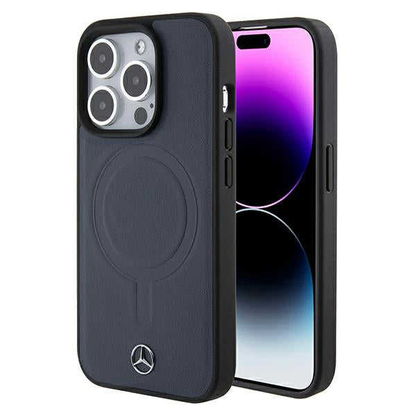 Mercedes MEHMP15L23RCMV iPhone 15 Pro navy hardcase Smooth Leather MagSafe