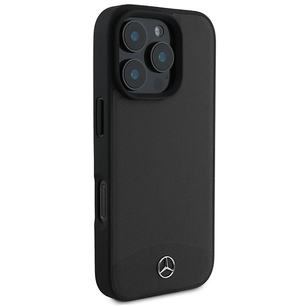 Mercedes MEHMP16X23RBARK iPhone16 Pro Max black hardcase Textured And Plain Leather MagSafe