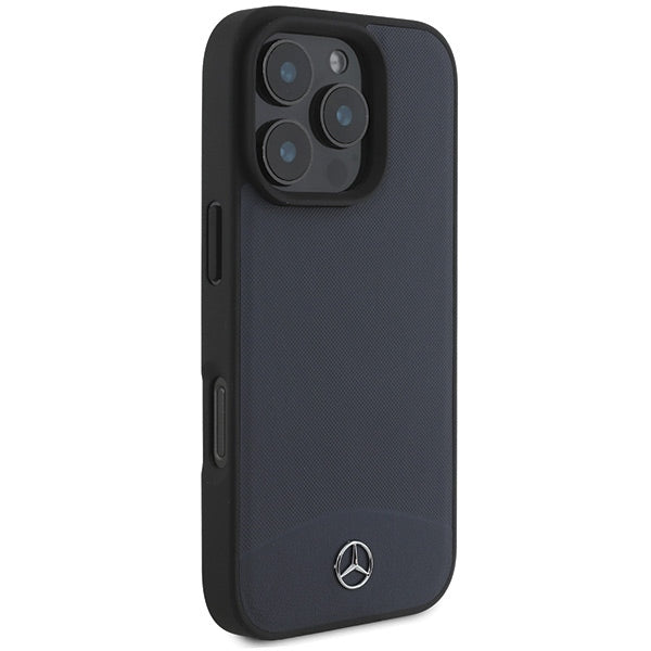 Mercedes MEHMP16X23RBARV iPhone16 Pro Max Navy hardcase Textured And Plain Leather MagSafe