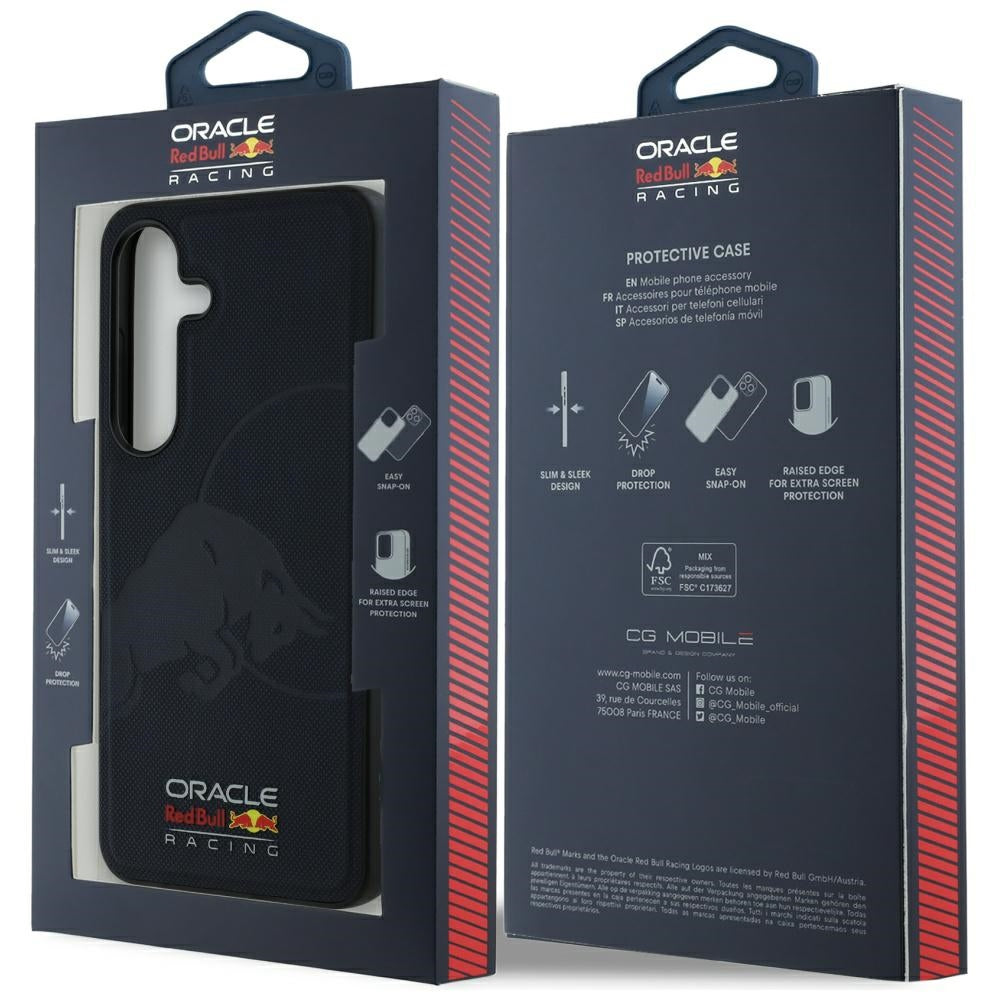 Red Bull Leather Meshed Debossed Bull MagSafe for Samsung Galaxy S25 Navy Blue