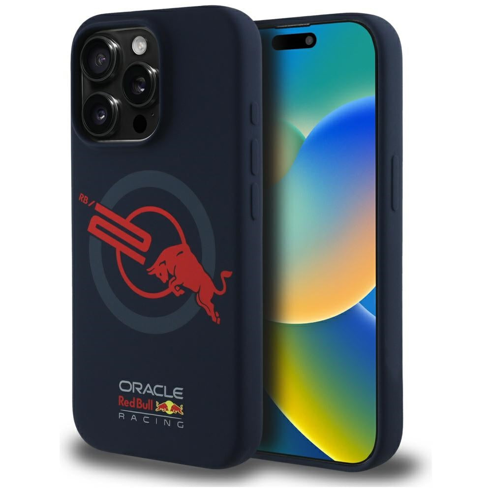 Red Bull HC Silicone ORBR20 Logo Red Lining for iPhone 15 Pro Max MagSafe Navy Blue
