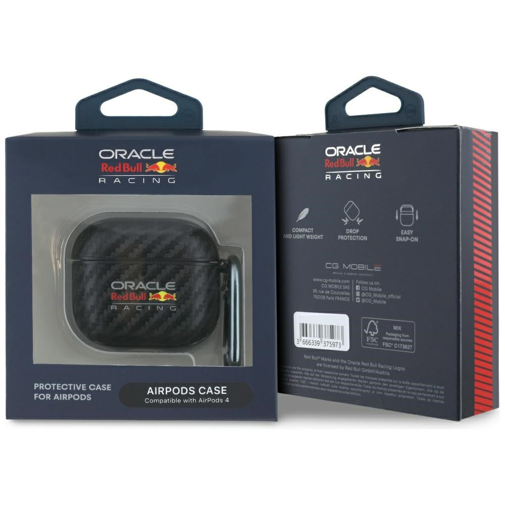 Red Bull Case PU Carbon Logo for AirPods 4 black