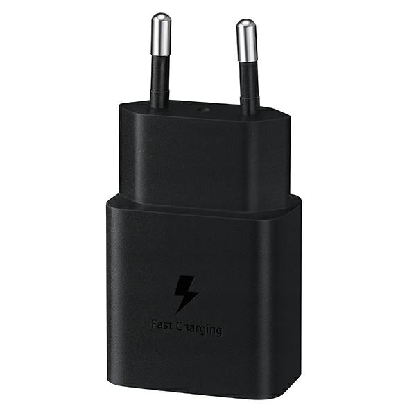 Charger for Samsung EP-T1510XB 15W Fast Charge + Cables for USB-C/USB-C black